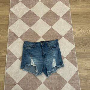 Kendall & Kylie - Distressed Blue Denim Shorts